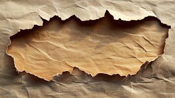 Torn Paper Sheet with Hole - Creative and Abstract Image photo