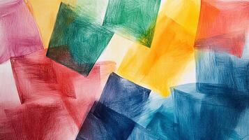 Abstract Geometric Artwork with Colorful Squares and Shapes photo