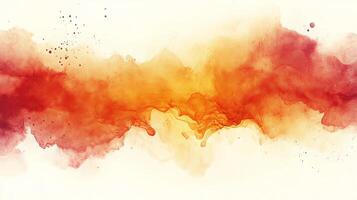 Vibrant Orange and Red Watercolor Background Art photo