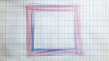 A drawing of a square frame on a piece of paper photo