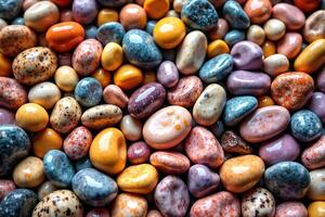 Colorful Smooth Pebbles and Stones in Various Textures and Shades photo