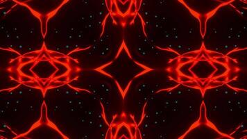 Red and black abstract design with bubbles. Kaleidoscope VJ loop video