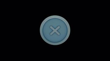 3D X Mark Icon Seamless Loop - Error Animation HD video