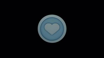 Animated 3d Heart Icon Loop - Smooth Motion Graphic for Intros and Social Media video