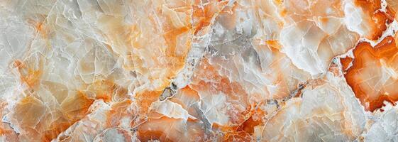 Featuring a refined marble texture, this pattern highlights beautiful orange veining on a smooth white surface, perfect for artistic layouts photo