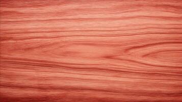 Red wood surface with natural grain pattern showing fine lines and organic texture across smooth horizontal layout. photo