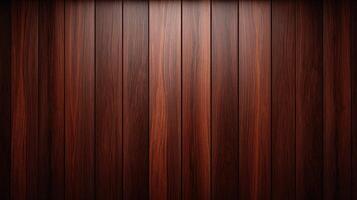 Dark brown wooden plank wall texture featuring vertical aligned wood panels with rich grain patterns and deep brown tones ideal for backgrounds or design projects. photo