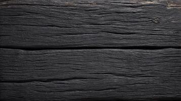 Dark charred wood texture with deep cracks featuring natural blackened surface and prominent horizontal grain lines for rustic and dramatic design elements. photo