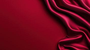 Elegant red satin fabric with gentle folds and a lustrous smooth surface creating a luxurious and stylish look perfect for modern design and creative layouts. photo