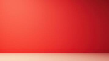 Red gradient wall with minimal floor featuring smooth color transition and clean space ideal for modern design layouts and background uses. photo