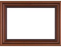 Blank canvas inside picture frame on neutral setting photo