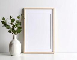White background mock-up featuring an empty photo frame