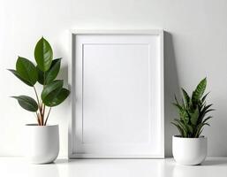 White-centered frame for customizable design, clean template photo