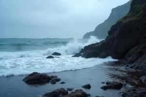 Wave Crash at Cliff Base photo
