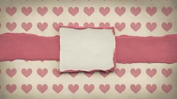 Heart patterned background for business with ripped paper and space photo