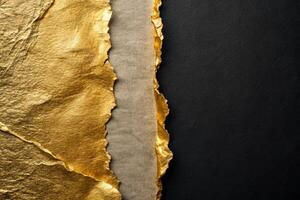 Elegant gold paper torn edge abstract background for luxurious business design projects photo