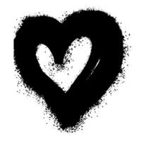 Sprayed graffiti heart Isolated on white background. heart with grunge drawing technique. EPS 10 vector