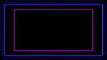 Neon lines frame animation. Rectangular frame with moving line.abstract glowing neon rectangle border frame in the shape rectangle glowing. ultraviolet light glowing Abstract background video
