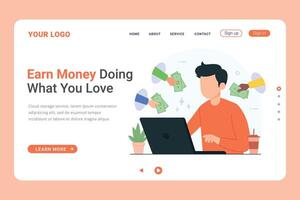 Landing page template for Affiliate Marketing Program. Easy to edit and customize vector