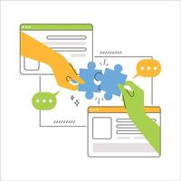 Digital collaboration to improve efficiency and productivity concept illustration vector