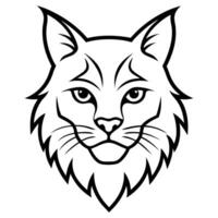 Lynx simple mascot design on white background vector