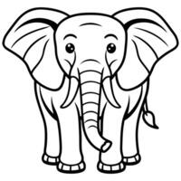 Elephant simple mascot design on white background vector