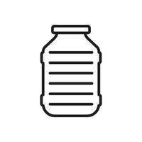 Large Water Dispenser Bottle, Refillable Cooler Jug With Label And Cap Line Icon. Drinking Container for Office, Home, and Hydration Outline Symbol. Editable Stroke. Isolated Illustration vector
