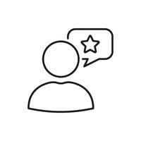 User Feedback And Review Line Icon. Customer Satisfaction And Rating Outline Symbol. Client Opinion And Testimonial Representation. Editable Stroke. Isolated Illustration vector