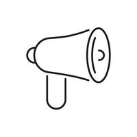 Megaphone Line Icon. Communication, Announcement, And Public Speaking Outline Symbol. Marketing And Promotion Tool. Editable Stroke. Isolated Illustration vector