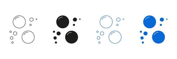 Bubble And Circle Icons Line And Solid Icon Set. Soap Bubble And Circular Geometric Shapes Symbol Collection. Isolated Illustration vector