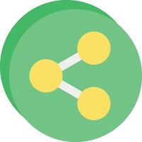 a green circle with two yellow circles on it vector