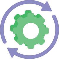 a green gear wheel with arrows pointing to it vector