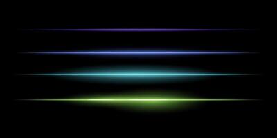 A set of glowing lines on a black background vector