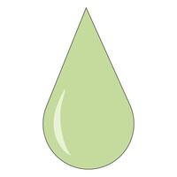 A green drop of water on a white background vector