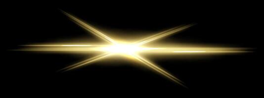 A golden star with a bright light shining on it vector