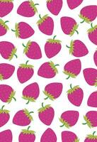 A pattern of strawberries on a white background vector