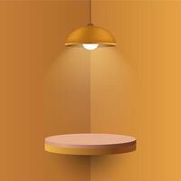 An empty table with a lamp on top vector