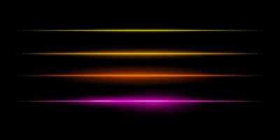 A set of four neon lines on a black background vector
