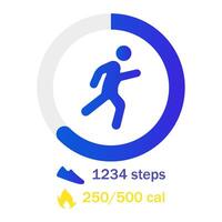 A running app with a person running on it vector