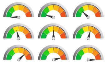 A set of different gauges on a white background vector