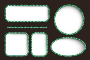 Set of green led frame vector