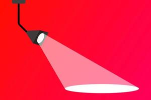 A spotlight is shining on a red background vector