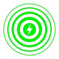 A green circle with a lightning bolt in the center vector