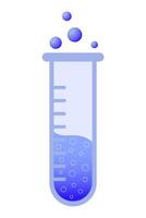 A test tube with blue liquid in it vector