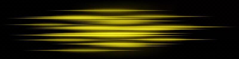 A yellow light beam on a black background vector