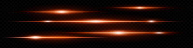 A set of glowing lights on a black background vector