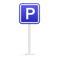Parking sign isolated on white background vector
