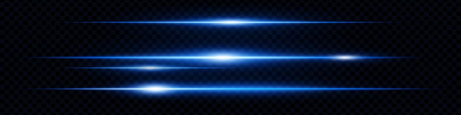 A set of glowing blue lights on a black background