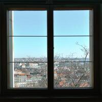View of Prague from a museum window photo