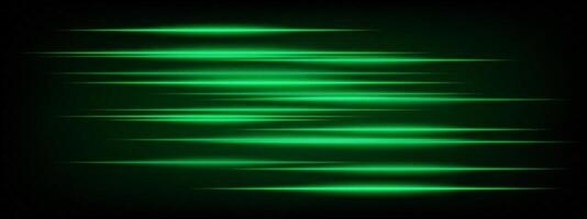 Green glowing lines on a black background vector
